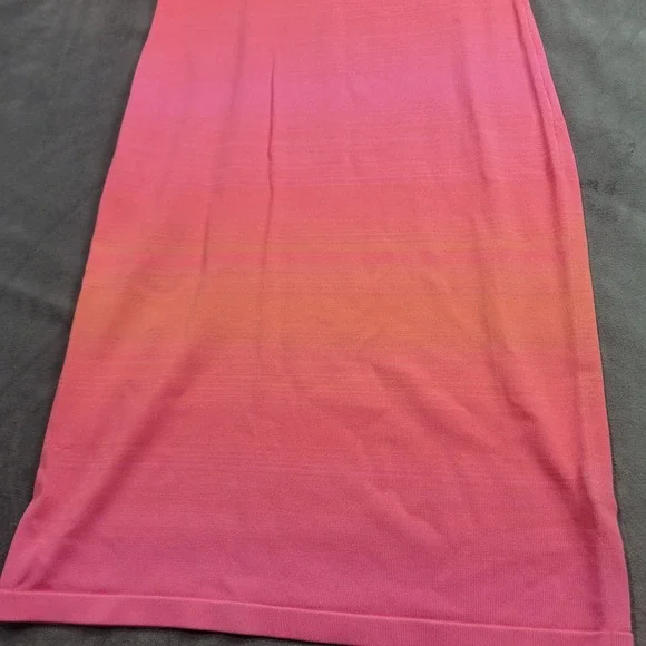 Lauren Ralph Lauren Women Pink Orange Ombre Knit Sheath Dress Medium Sunset Midi - Picture 7 of 11